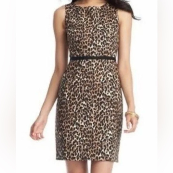 Loft ANN TAYLOR
Black Brown Cream
Leopard Cheetah
Animal Print Sheath
Dress sz 2 - Picture 1 of 8